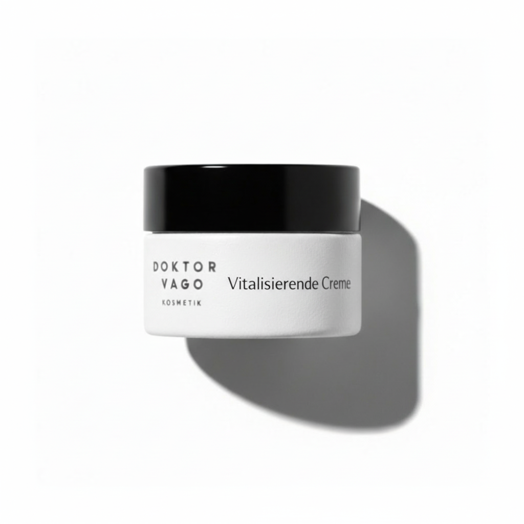 Vitalisierende Gesichtscreme von Vagokosmetik, cremige Textur in einer weißen Verpackung, ideal für frische Hautpflege