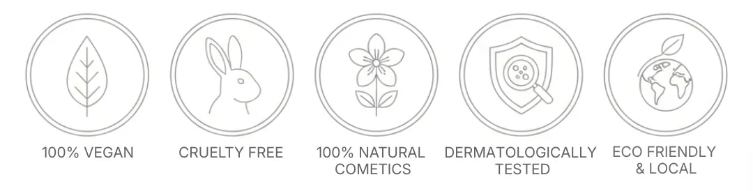 Dr. Vago Kosmetik Zertifikate: 100% Vegan, Cruelty Free, 100% Natural Cosmetics, Dermatologisch getestet und Eco Friendly & Local – für alle Dr. Vago Produkte